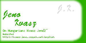 jeno kvasz business card